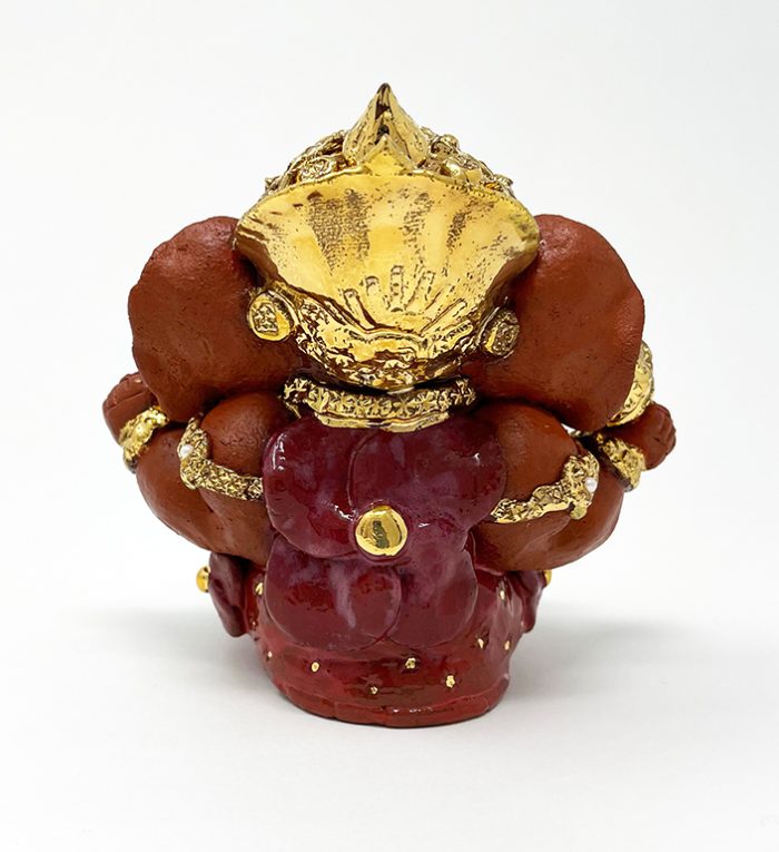 Brigitte Saugstad Ganesha Royal-26 12X11X10 ceramic statue, sculpture, idol, figurine, elephant -D