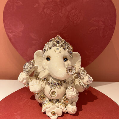 Brigitte Saugstad Ganesha Royal-36, ceramic statue, sculpture, idol, figurine, elephant -A