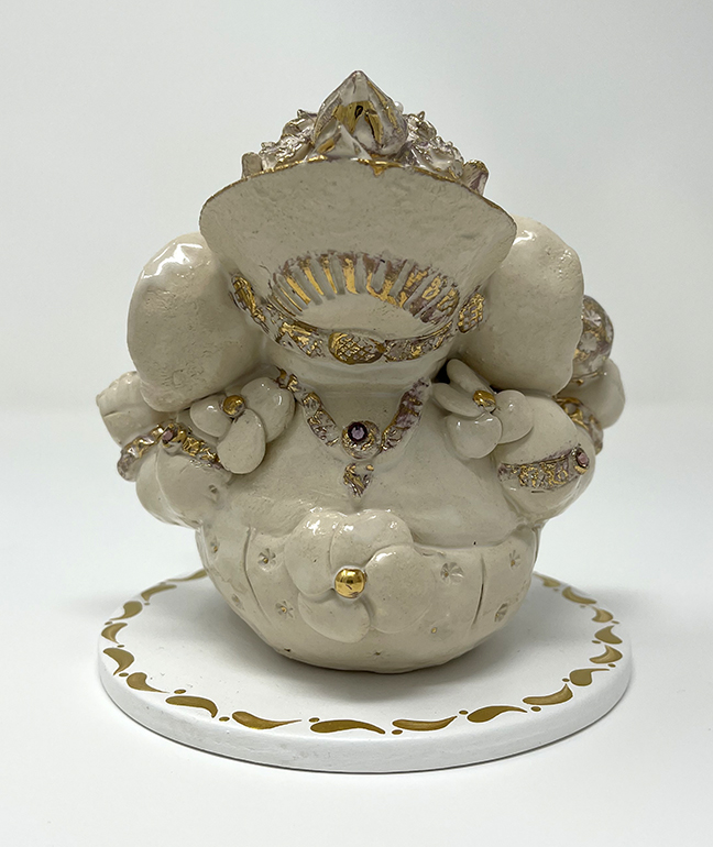 Brigitte Saugstad Ganesha Royal-36, ceramic statue, sculpture, idol, figurine, elephant -E