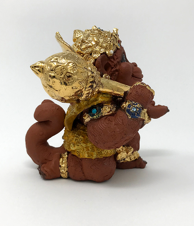 Brigitte Saugstad Royal Hanuman with gold and crystal ornaments