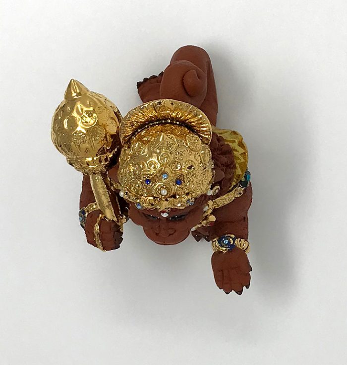 Brigitte Saugstad Royal Hanuman with gold and crystal ornaments