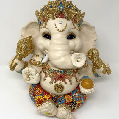 Brigitte Saugstad Ganesha Royal-33, ceramic statue, sculpture, idol, figurine, elephant -A