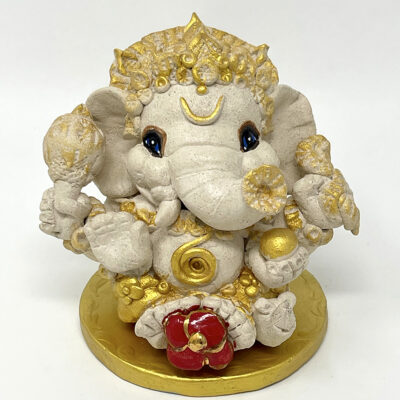 Brigitte Saugstad Ganesha Simple-19, ceramic statue, sculpture, idol, figurine, elephant -A