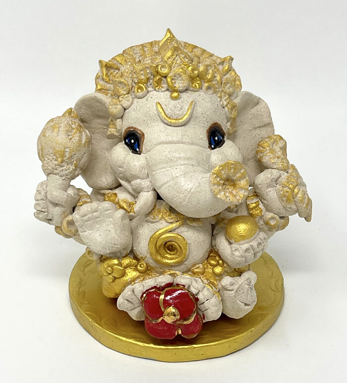 Brigitte Saugstad Ganesha Simple-19, ceramic statue, sculpture, idol, figurine, elephant -A