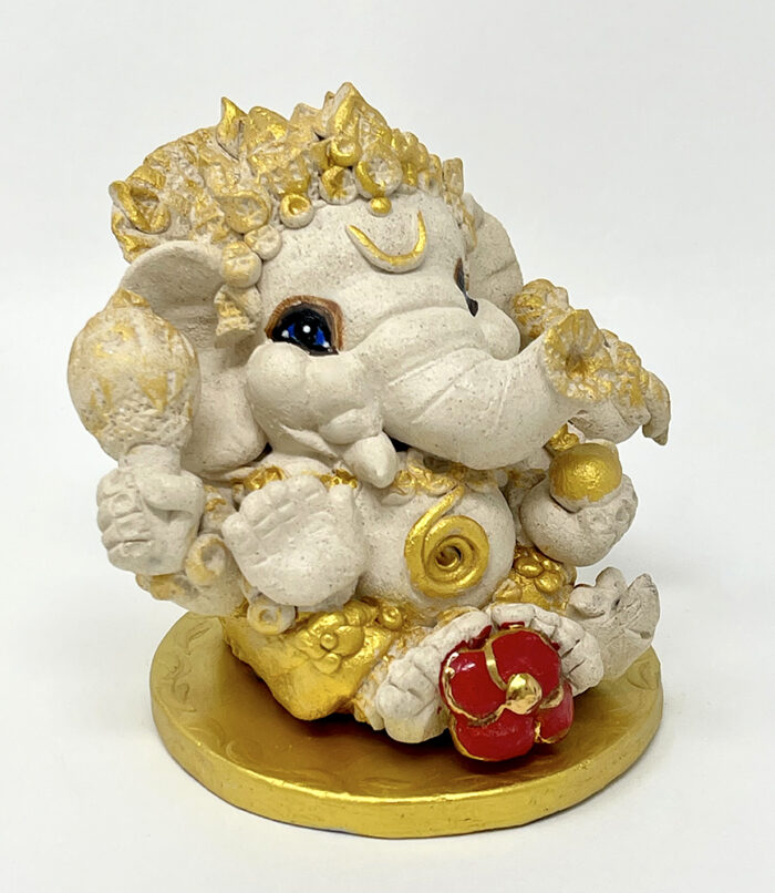 Brigitte Saugstad Ganesha Simple-19, ceramic statue, sculpture, idol, figurine, elephant -B