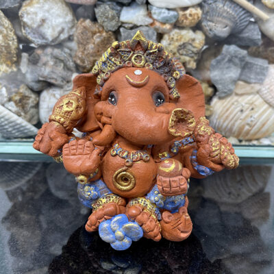 Brigitte Saugstad Ganesha Simple-9, ceramic statue, sculpture, idol, figurine, elephant -A