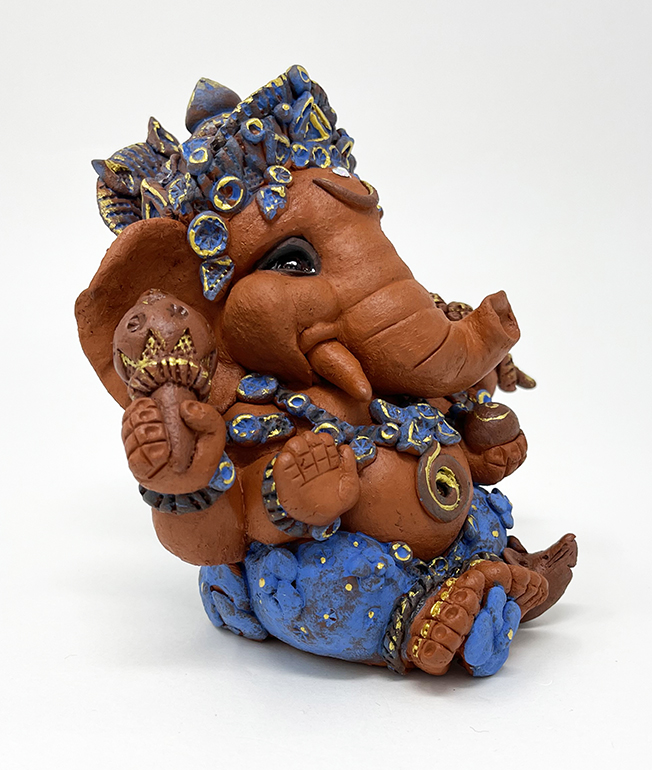 Brigitte Saugstad Ganesha Simple-Glazes-8 ceramic statue, sculpture, idol, figurine, elephant -C