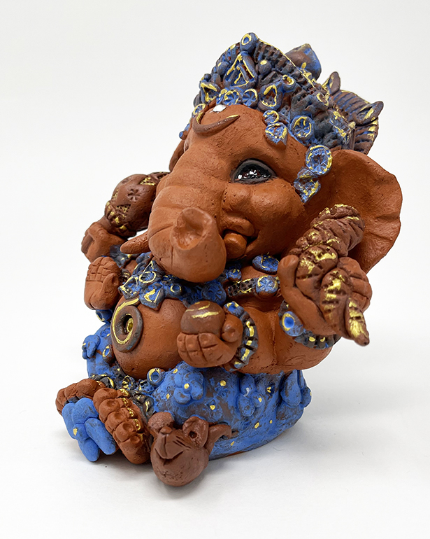 Brigitte Saugstad Ganesha Simple-Glazes-8 ceramic statue, sculpture, idol, figurine, elephant -E
