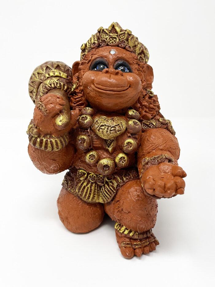 Brigitte Saugstad Hanumana Simple-1, ceramic statue, sculpture, idol, figurine, monkey -B