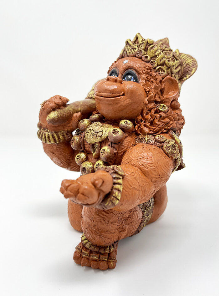 Brigitte Saugstad Hanumana Simple-1, ceramic statue, sculpture, idol, figurine, monkey -E
