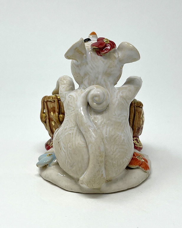 Brigitte Saugstad Mouse-14 ceramic statue, sculpture, mouse -C