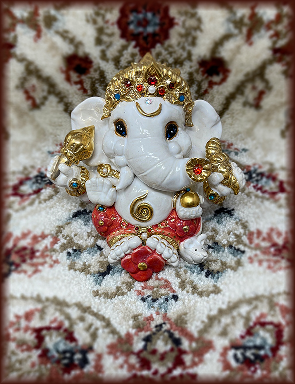 Brigitte Saugstad Ganesha Royal-25 10X11X10 ceramic statue, sculpture, idol, figurine, elephant -A