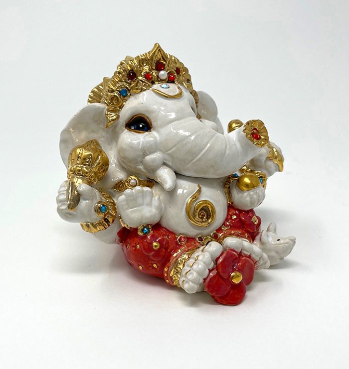 Brigitte Saugstad Ganesha Royal-25 10X11X10 ceramic statue, sculpture, idol, figurine, elephant -C