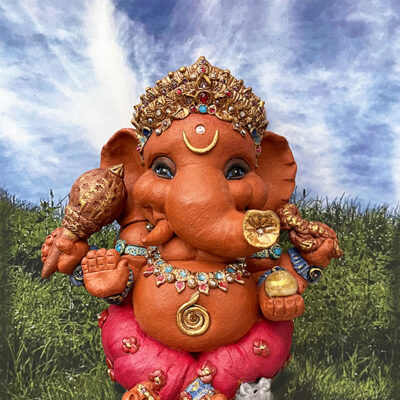 Brigitte Saugstad Ganesha Royal-35, ceramic statue, sculpture, idol, figurine, elephant -A