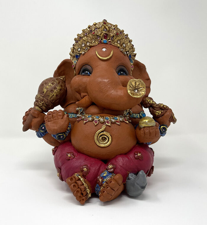 Brigitte Saugstad Ganesha Royal-35, ceramic statue, sculpture, idol, figurine, elephant -C