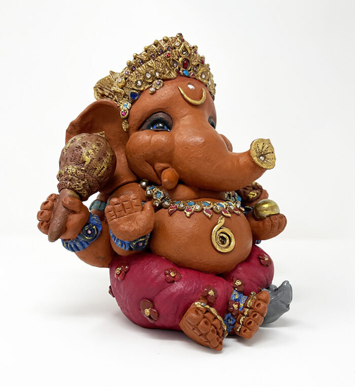 Brigitte Saugstad Ganesha Royal-35, ceramic statue, sculpture, idol, figurine, elephant -D