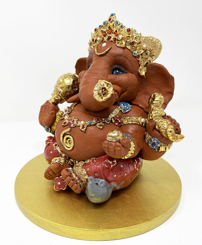 Brigitte Saugstad Ganesha Royal-38, ceramic statue, sculpture, idol, figurine, elephant -E
