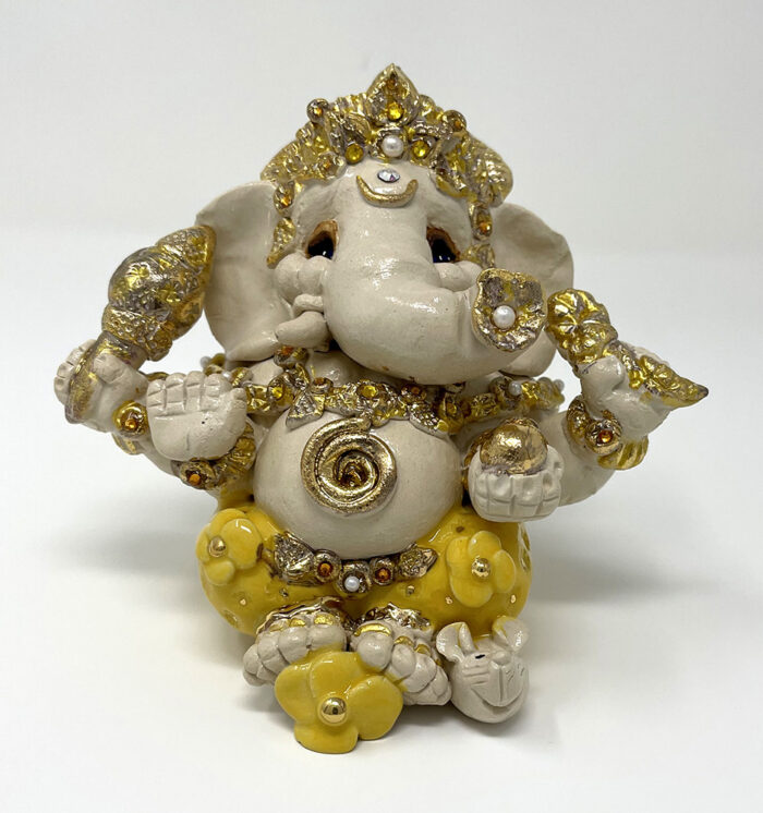 Brigitte Saugstad Ganesha Royal-42, ceramic statue, sculpture, idol, figurine, elephant -B