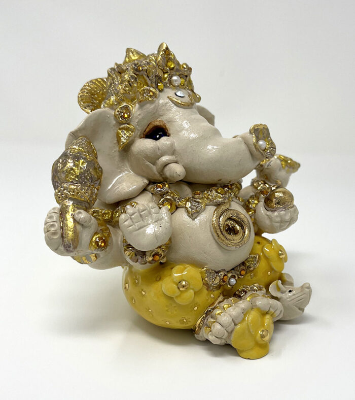 Brigitte Saugstad Ganesha Royal-42, ceramic statue, sculpture, idol, figurine, elephant -C