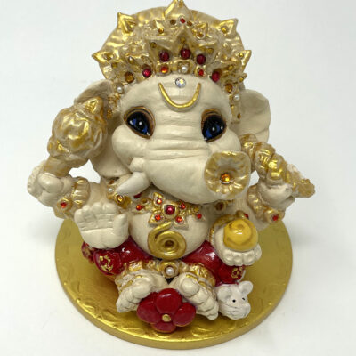 Brigitte Saugstad Ganesha Royal-46, ceramic statue, sculpture, idol, figurine, elephant -A