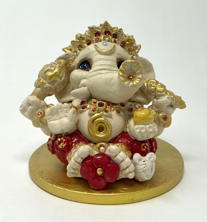 Brigitte Saugstad Ganesha Royal-46, ceramic statue, sculpture, idol, figurine, elephant -B