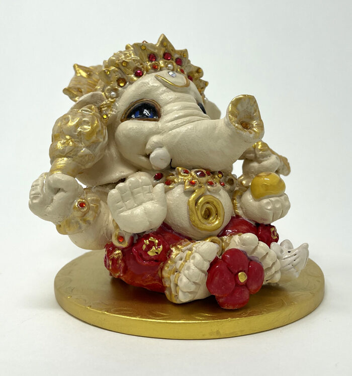 Brigitte Saugstad Ganesha Royal-46, ceramic statue, sculpture, idol, figurine, elephant -C