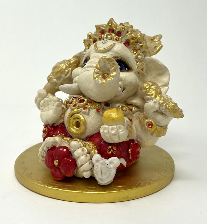 Brigitte Saugstad Ganesha Royal-46, ceramic statue, sculpture, idol, figurine, elephant -D