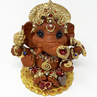 Brigitte Saugstad Ganesha Royal-47, ceramic statue, sculpture, idol, figurine, elephant -A