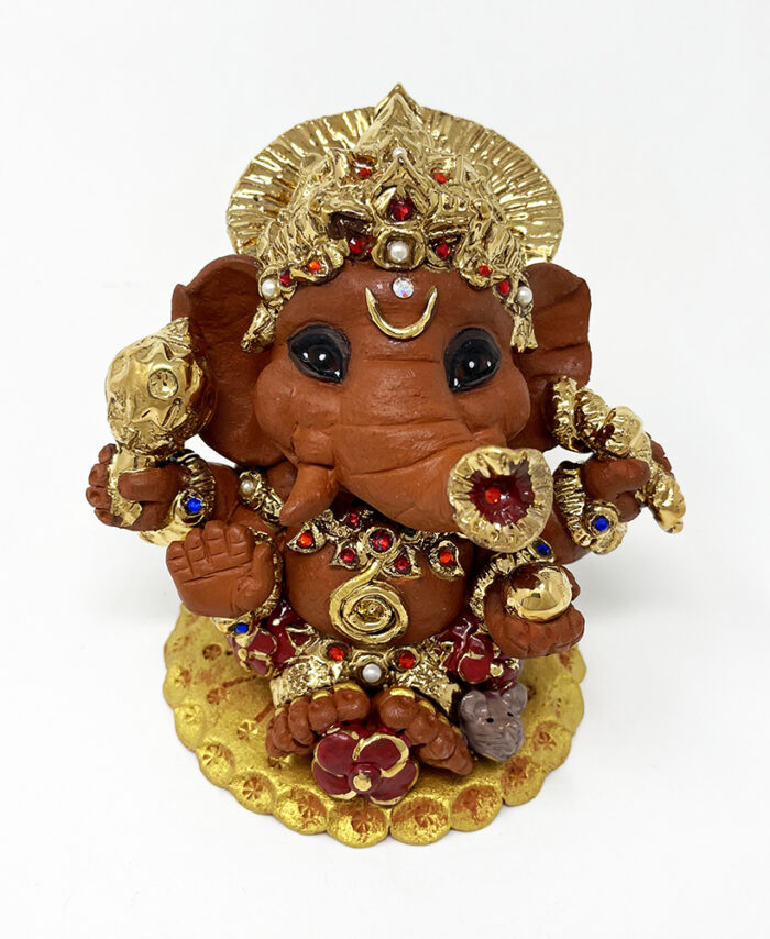 Brigitte Saugstad Ganesha Royal-47, ceramic statue, sculpture, idol, figurine, elephant -A