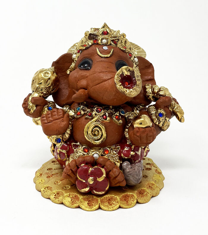 Brigitte Saugstad Ganesha Royal-47, ceramic statue, sculpture, idol, figurine, elephant -B