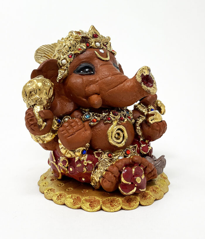 Brigitte Saugstad Ganesha Royal-47, ceramic statue, sculpture, idol, figurine, elephant -C