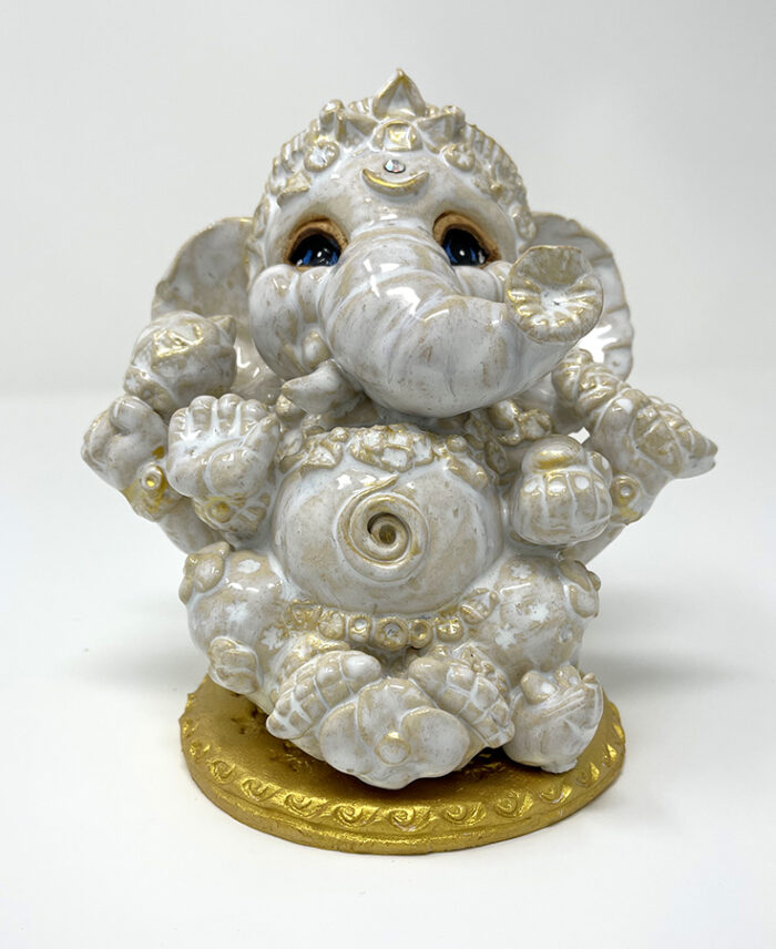 Brigitte Saugstad Ganesha Simple-10, ceramic statue, sculpture, idol, figurine, elephant -B