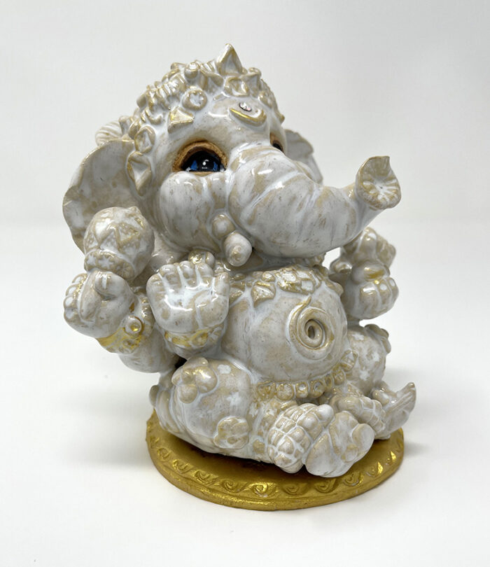 Brigitte Saugstad Ganesha Simple-10, ceramic statue, sculpture, idol, figurine, elephant -C
