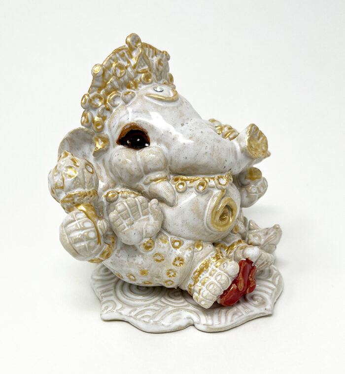 Brigitte Saugstad Ganesha Simple-14, ceramic statue, sculpture, idol, figurine, elephant -B
