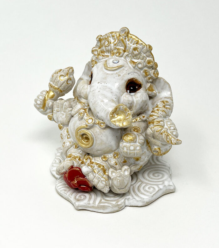 Brigitte Saugstad Ganesha Simple-14, ceramic statue, sculpture, idol, figurine, elephant -D