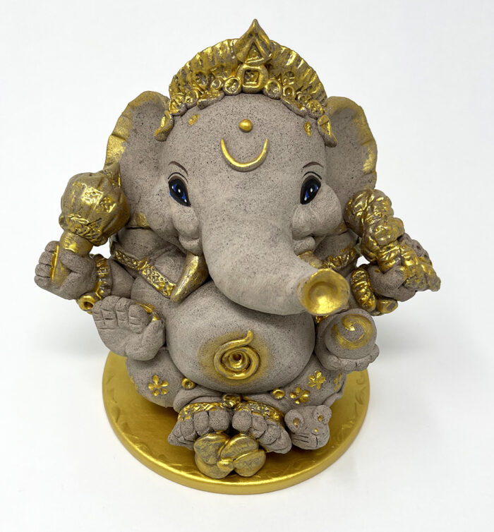 Brigitte Saugstad Ganesha Simple STONE-15, ceramic statue, sculpture, idol, figurine, elephant -A