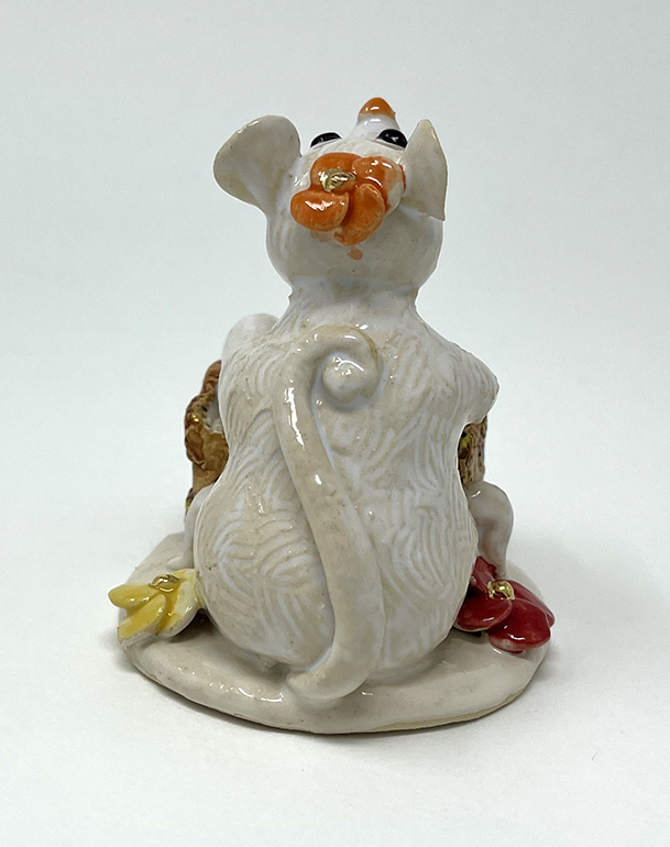Brigitte Saugstad Mouse-16 ceramic statue, sculpture, mouse -C