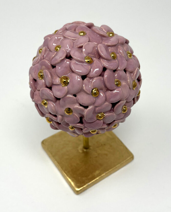 Brigitte Saugstad ViennaBloom-11 pink, art nouveau flower sphere -A