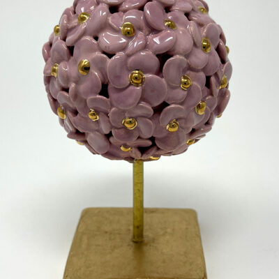 Brigitte Saugstad ViennaBloom-11 pink, art nouveau flower sphere -B