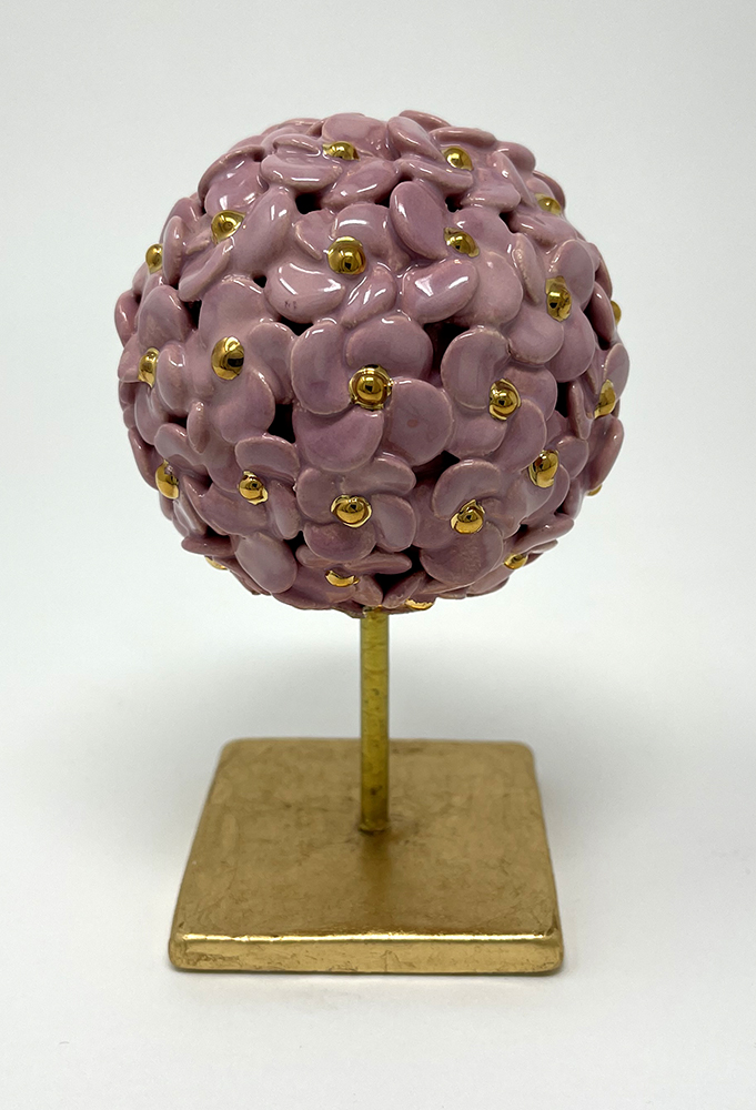 Brigitte Saugstad ViennaBloom-11 pink, art nouveau flower sphere -B