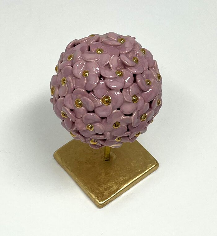 Brigitte Saugstad ViennaBloom-11 pink, art nouveau flower sphere -C