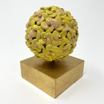 Brigitte Saugstad ViennaBloom-15 yellow, art nouveau flower sphere -B