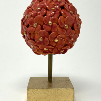 Brigitte Saugstad ViennaBloom-16 red, art nouveau flower sphere -A