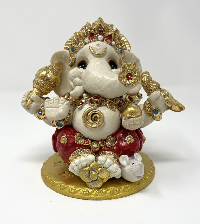 Brigitte Saugstad Ganesha Royal-39, ceramic statue, sculpture, idol, figurine, elephant -B