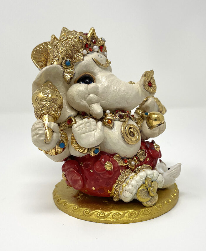 Brigitte Saugstad Ganesha Royal-39, ceramic statue, sculpture, idol, figurine, elephant -C