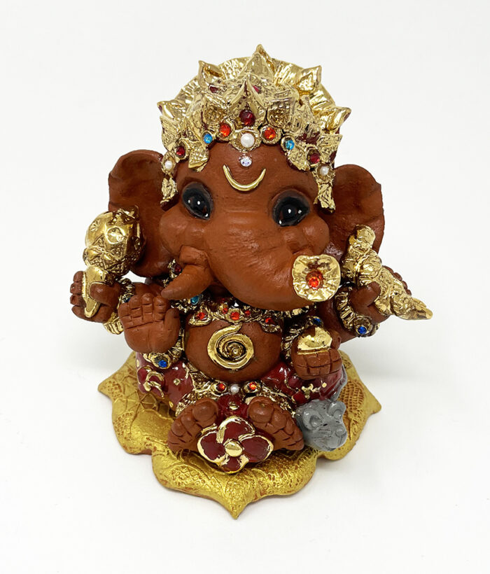 Brigitte Saugstad Ganesha Royal-43, ceramic statue, sculpture, idol, figurine, elephant -A
