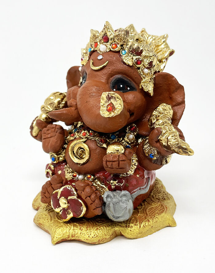 Brigitte Saugstad Ganesha Royal-43, ceramic statue, sculpture, idol, figurine, elephant -C