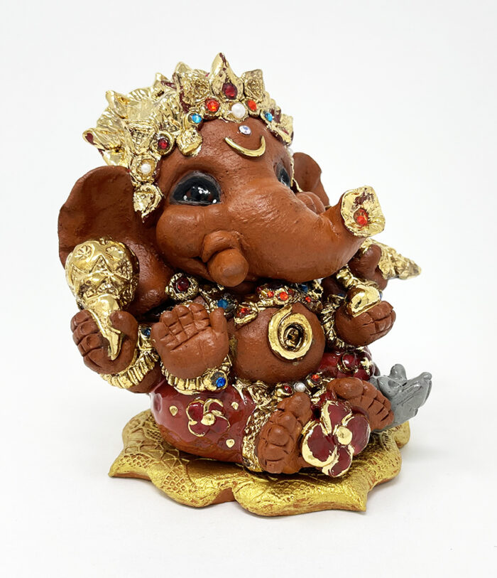 Brigitte Saugstad Ganesha Royal-43, ceramic statue, sculpture, idol, figurine, elephant -D