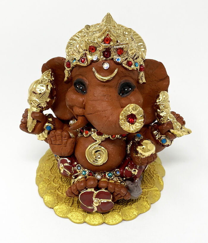 Brigitte Saugstad Ganesha Royal-44, ceramic statue, sculpture, idol, figurine, elephant -A