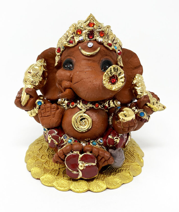 Brigitte Saugstad Ganesha Royal-44, ceramic statue, sculpture, idol, figurine, elephant -B